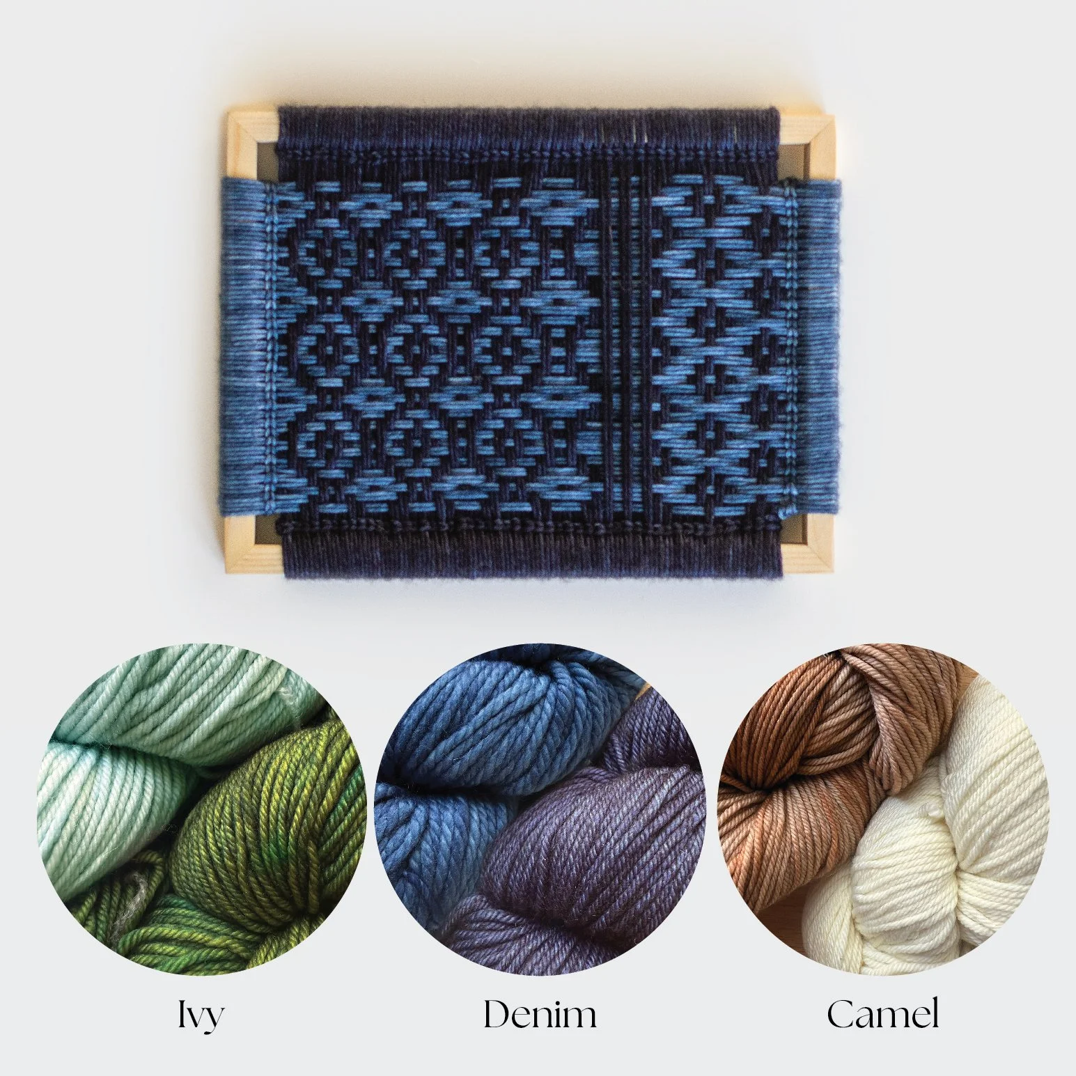 Blue Flow: Weave by Number. Frame Weaving Kit. Supplies +